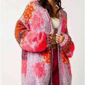 Free People Gather Me Close Multicolor Knit Cardigan size XS